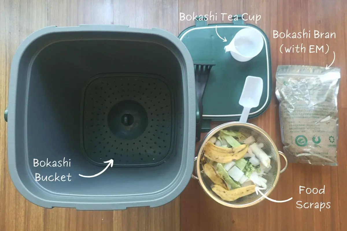 Bokashi composting kit is ready to make bokashi compost